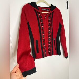 NILS Red and Black Skiwear Sweater